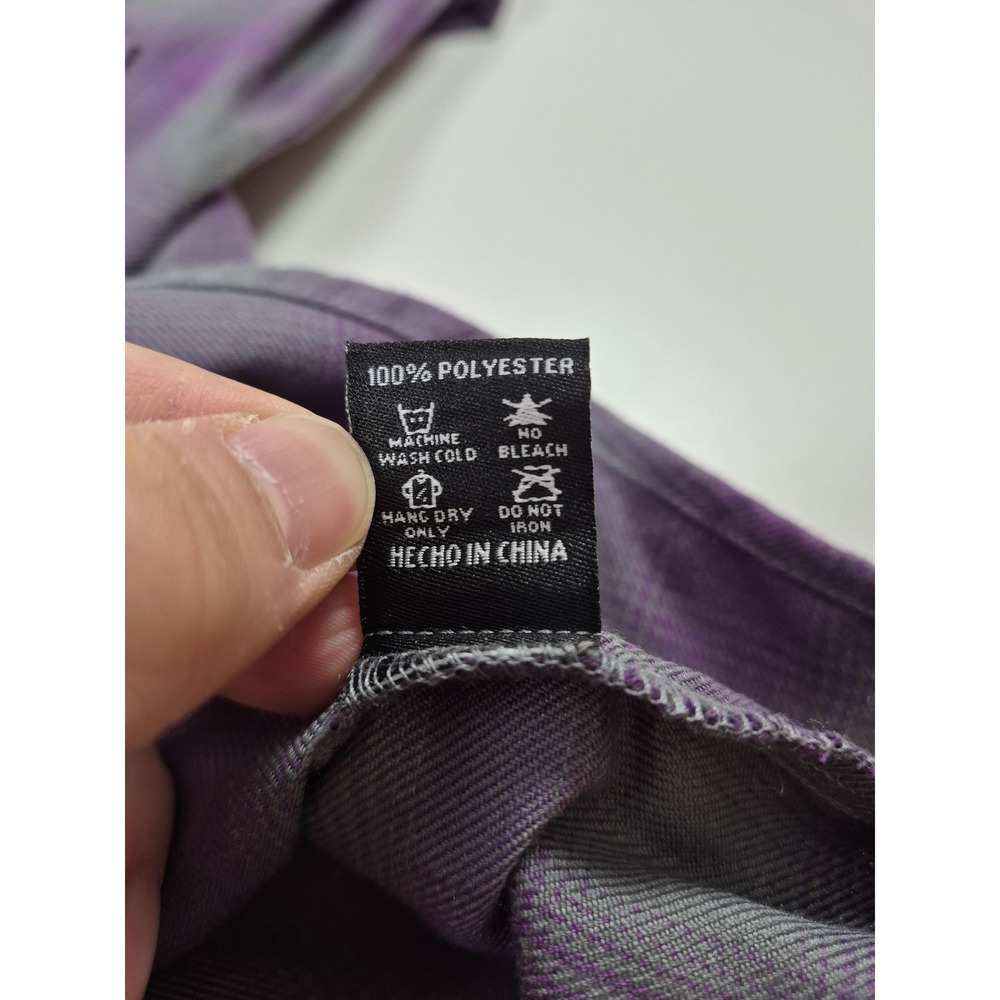 Dixxon Flannel Company Shirt Womens 2X Purple Grey Plaid Snap Reign Western - Picture 8 of 15